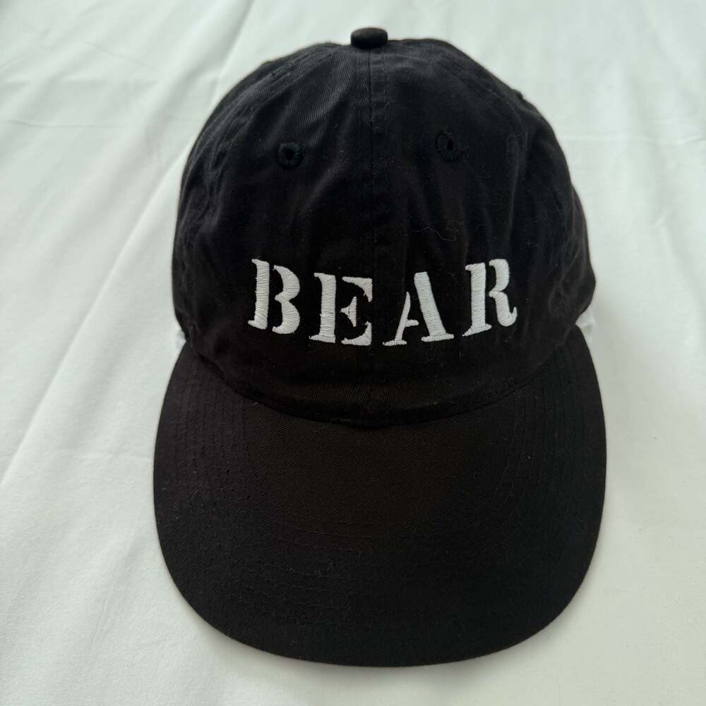 Otto Cap Black "BEAR" Embroidered Adjustable Baseball Hat LGBTQ